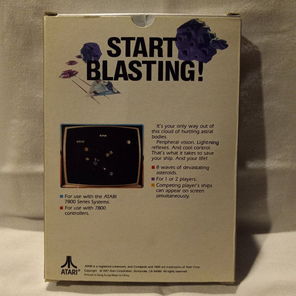 ASTEROIDS CIB - ATARI 7800 UN-Tested - Picture 2 of 6